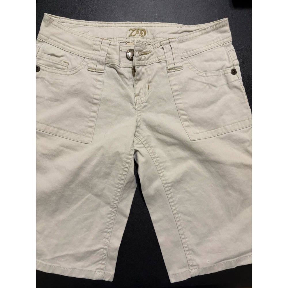 Zana-Di Womens Beige Khaki Cargo Shorts Size 3 Ramie Cotton Blend Utility